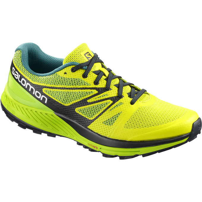 Salomon Singapore Mens Trail Running Shoes - SENSE ESE Yellow/Green | 96574-VLYS